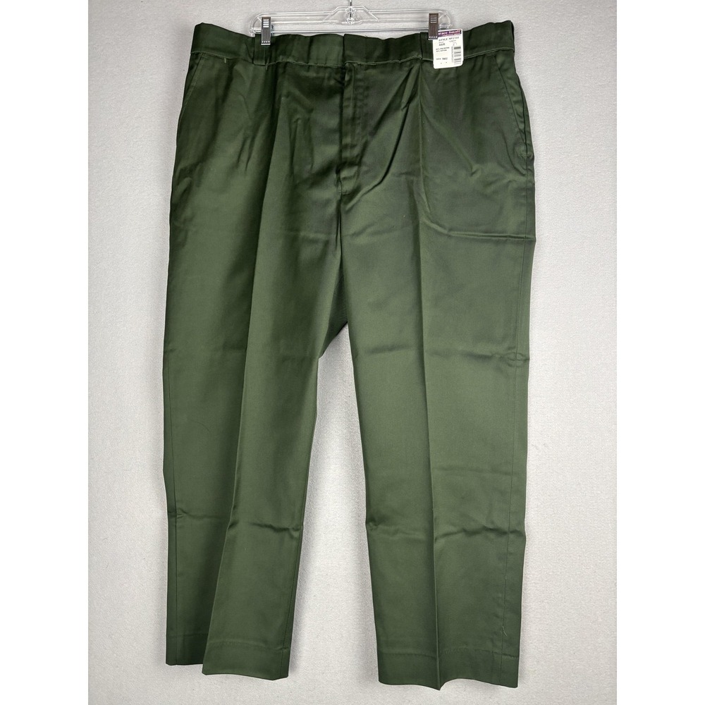 Horace Small Pants Mens 46R Green Uniform Work Dress Trousers Pleated NP2102